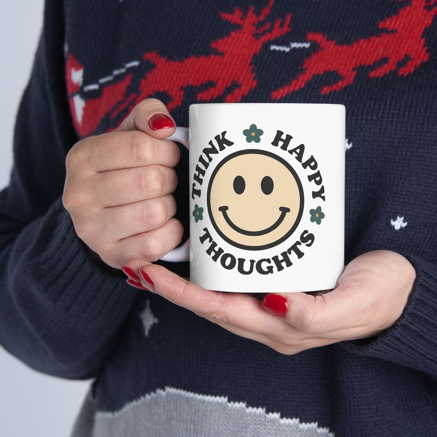 Wellness Mug - Think Happy Thoughts Smiley Face