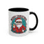 Christmas Mug - Merry Christmas Black & Red Text Cool Santa