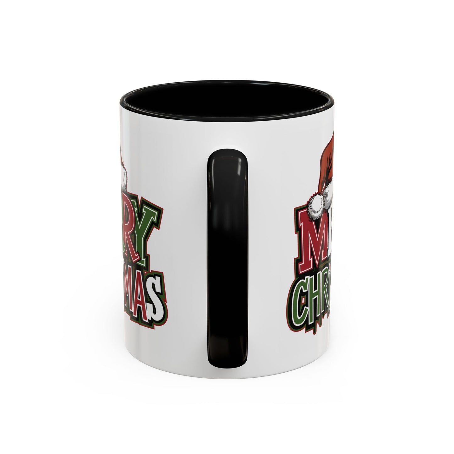 Christmas Mug - Merry Christmas Red Green & White Graffiti Hat