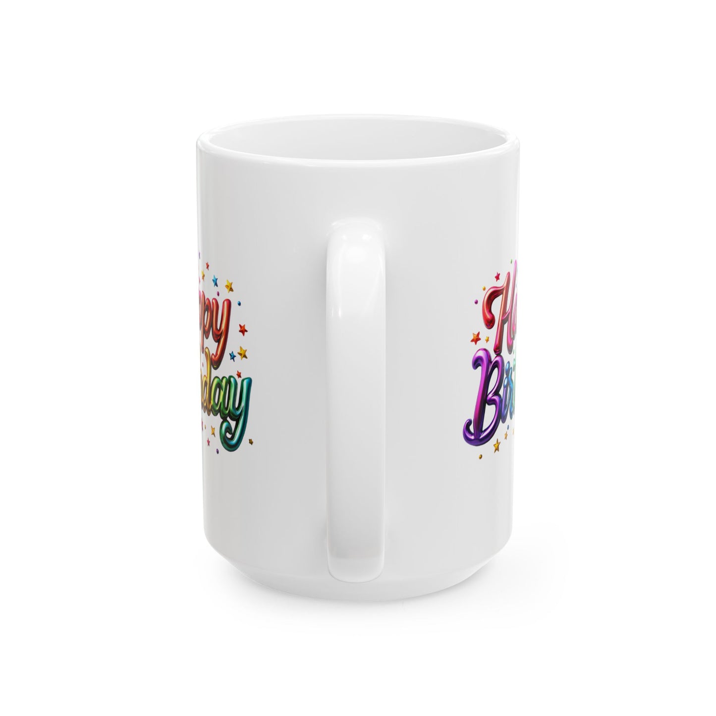 Birthday Mug - Happy Birthday Balloon Text
