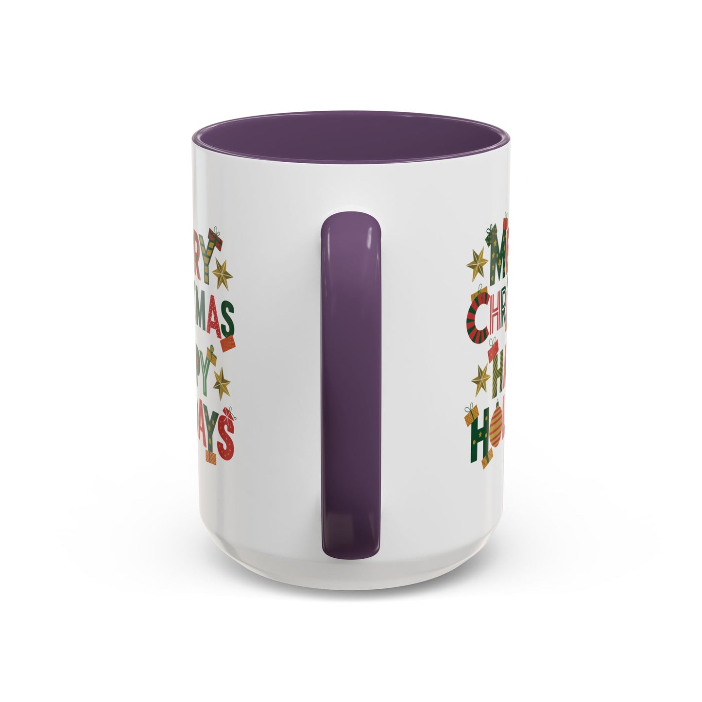 Christmas Mug - Merry Christmas Happy Holidays Decorative Text