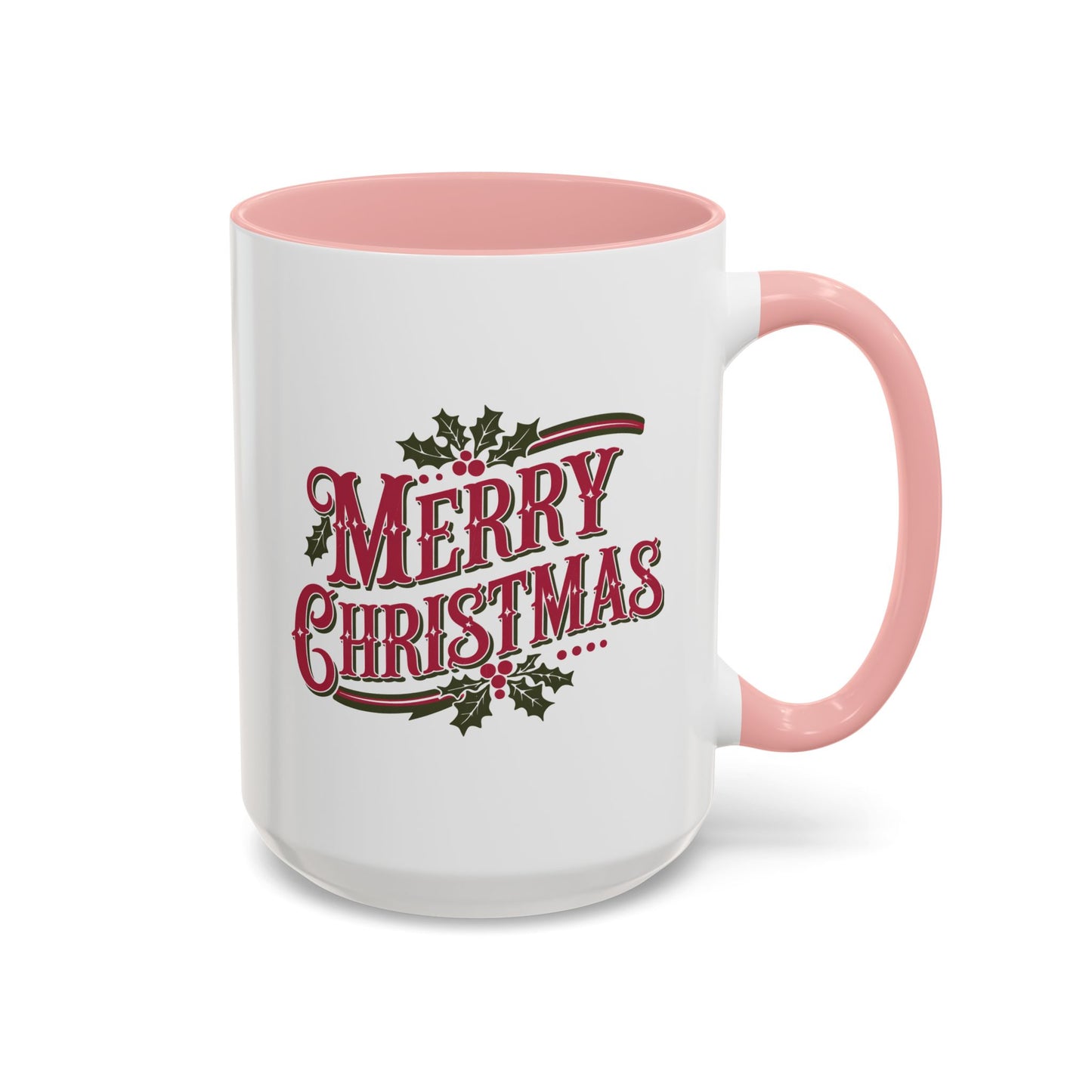 Christmas Mug - Merry Christmas Maroon & Green Text Decorations