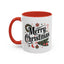 Christmas Mug - Merry Christmas Black Text Star Stocking Ornament Candy Cane