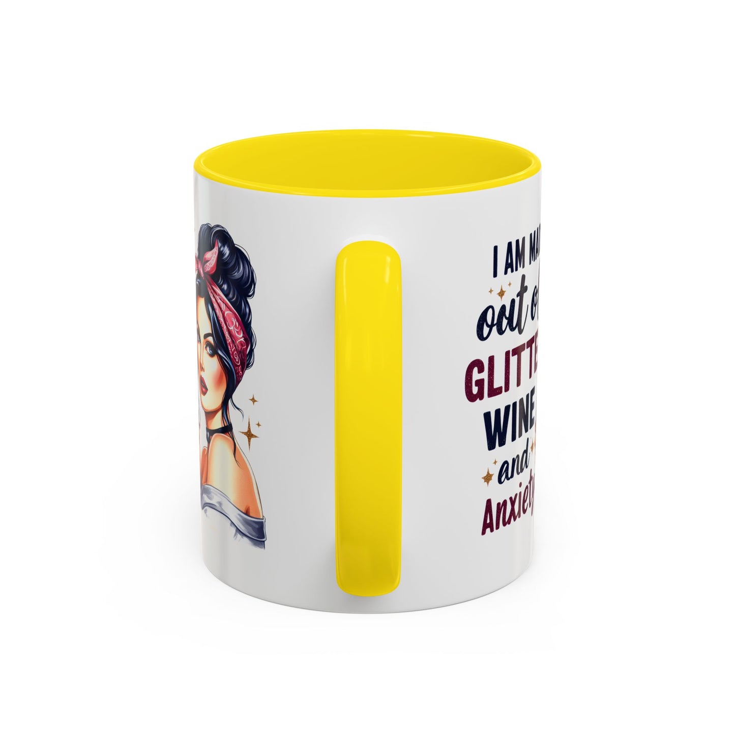 Humor Mug - I'm Made Out of Glitter Wine and Anxiety