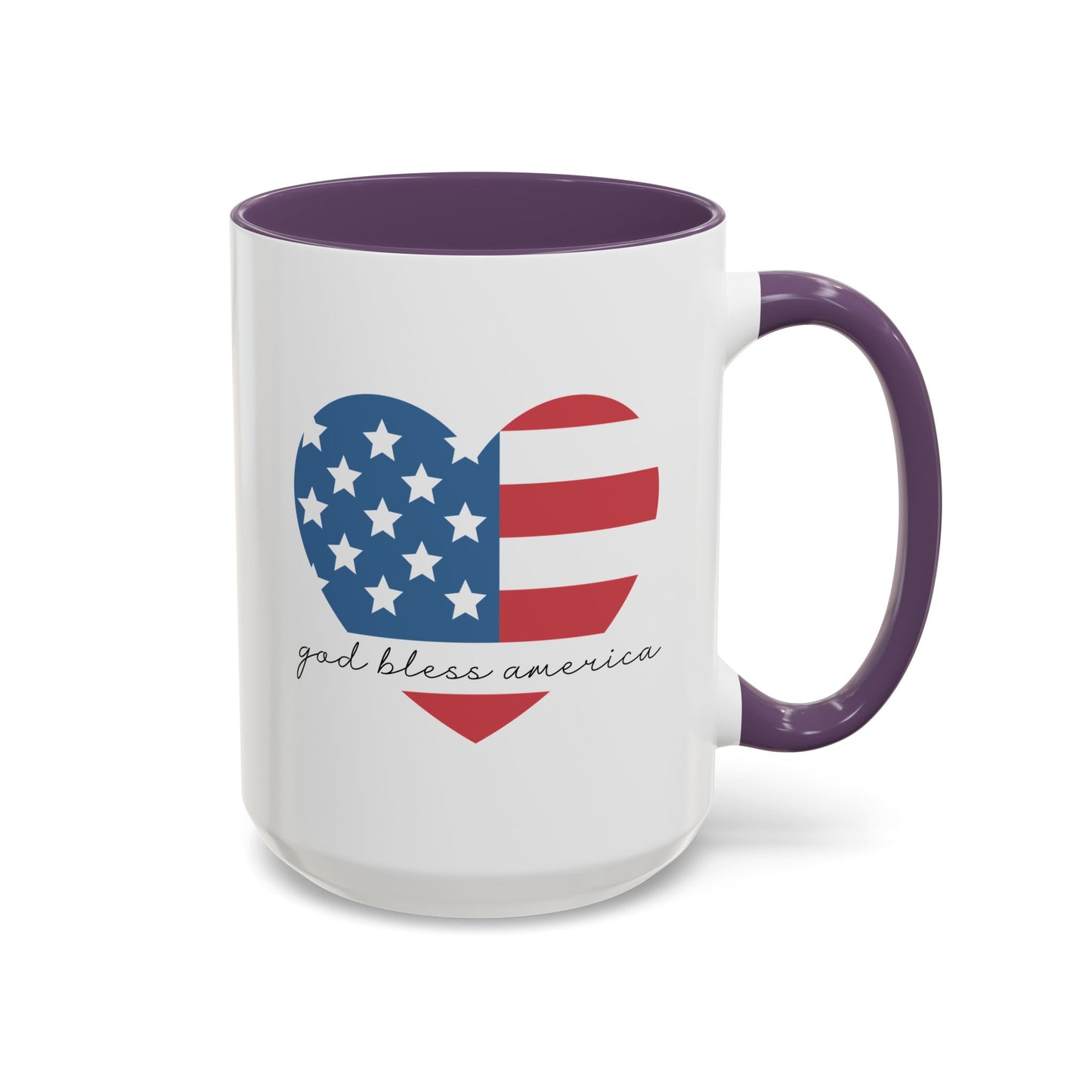 4th of July Mug - God Bless America Flag Heart