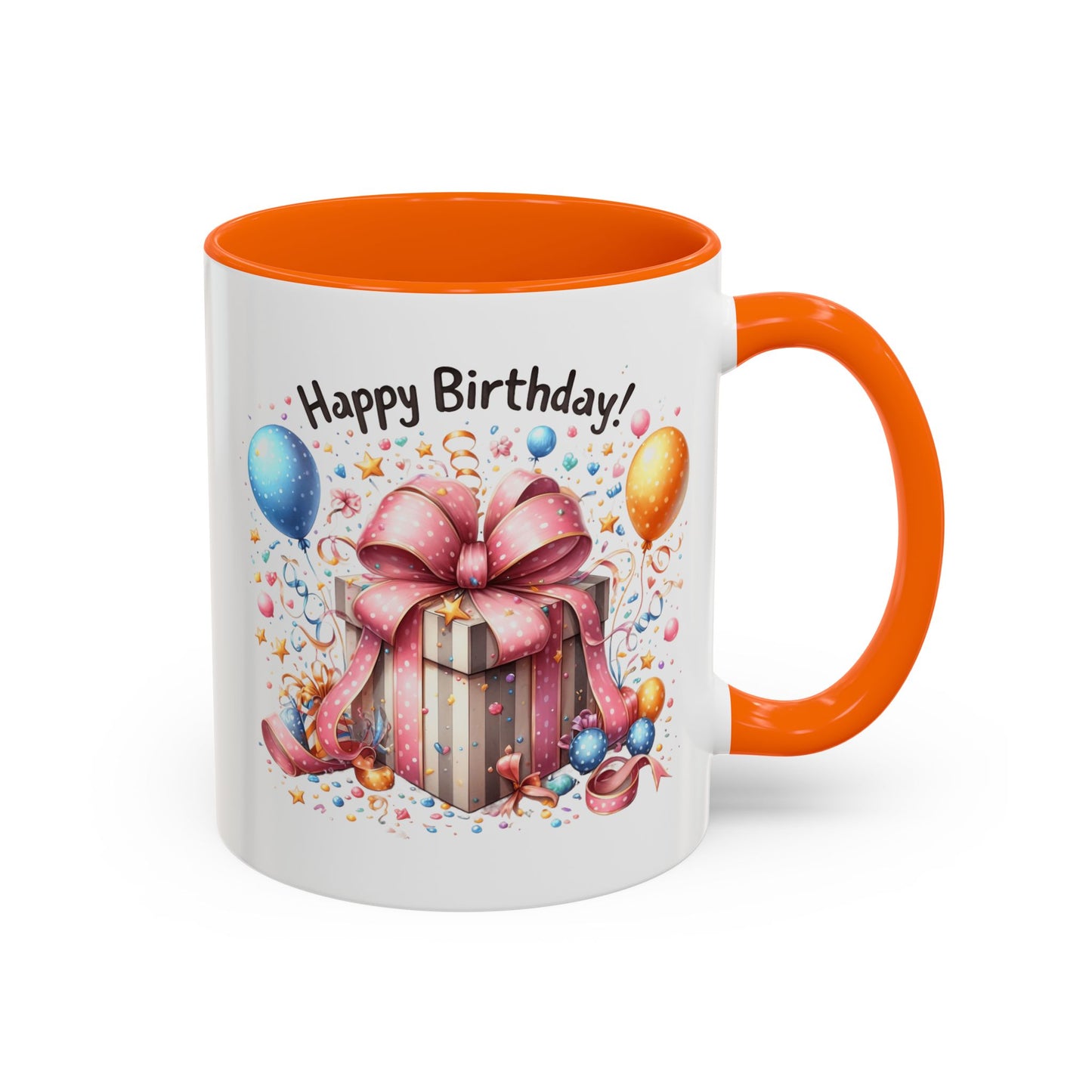 Birthday Mug - Happy Birthday Pink Ribbon Present