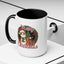 Christmas Mug - Merry Christmas Red Text Cat Presents Wreath
