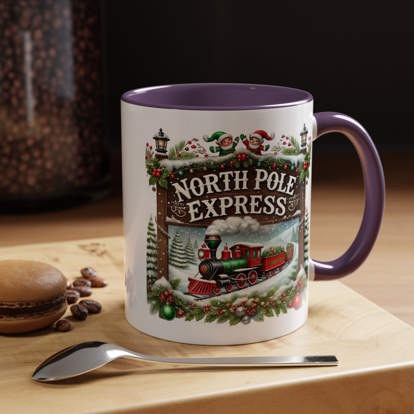 Christmas Mug - North Pole Express Steam Locomotive Decorations