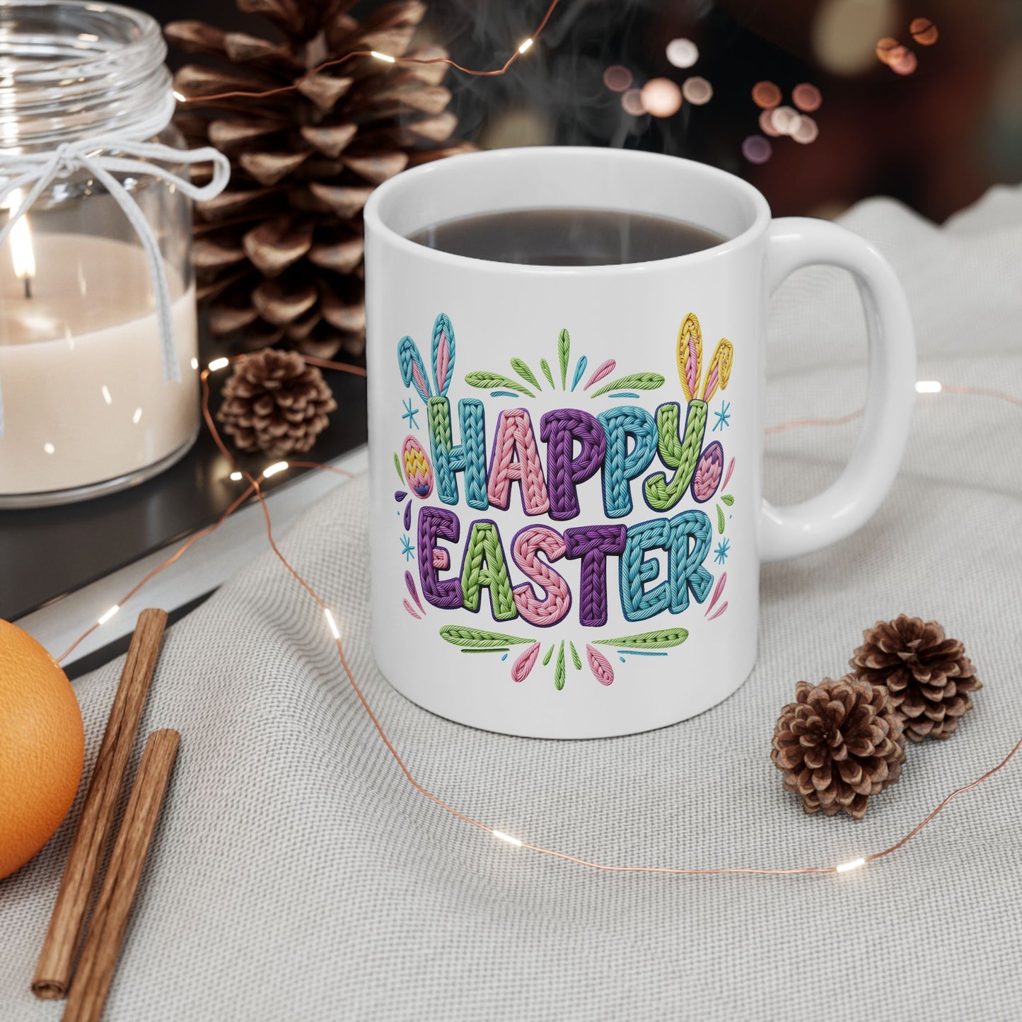 Easter Mug - Faux Yarn Easter