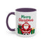 Christmas Mug - Merry Christmas Green & Red Text Santa Presents