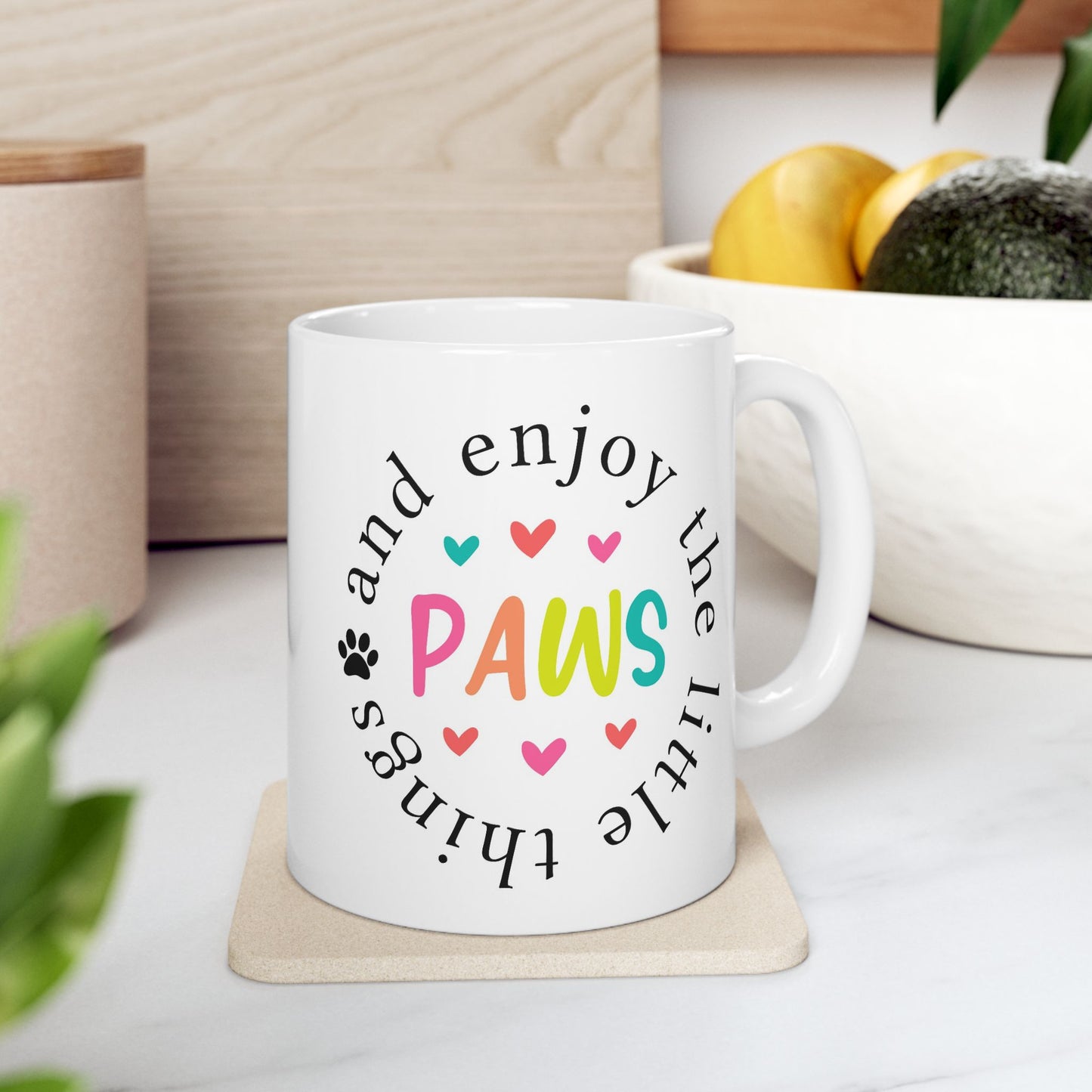 Animal Mug - Paws and Enjoy The Little Things