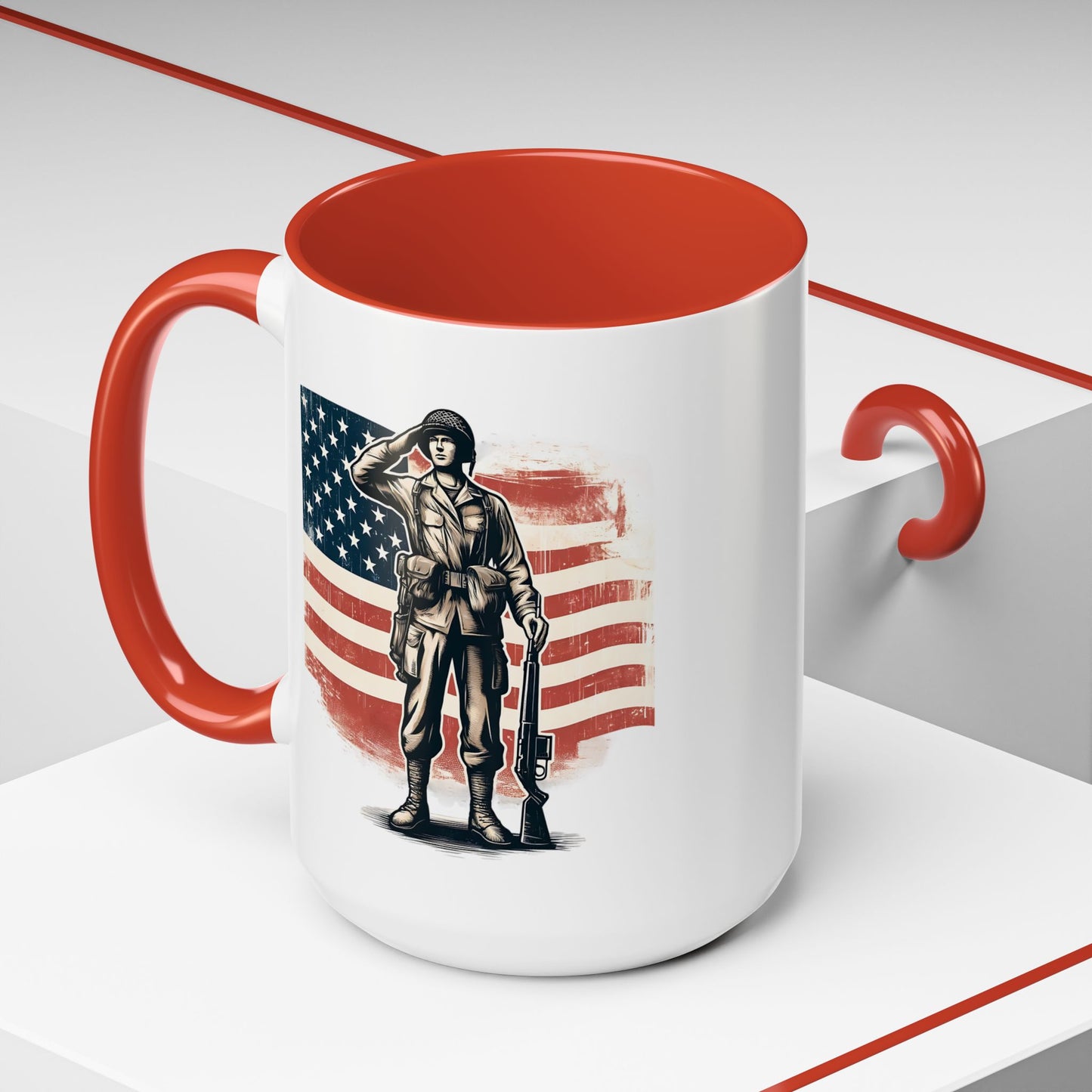 4th of July Mug - American Soldier Flag
