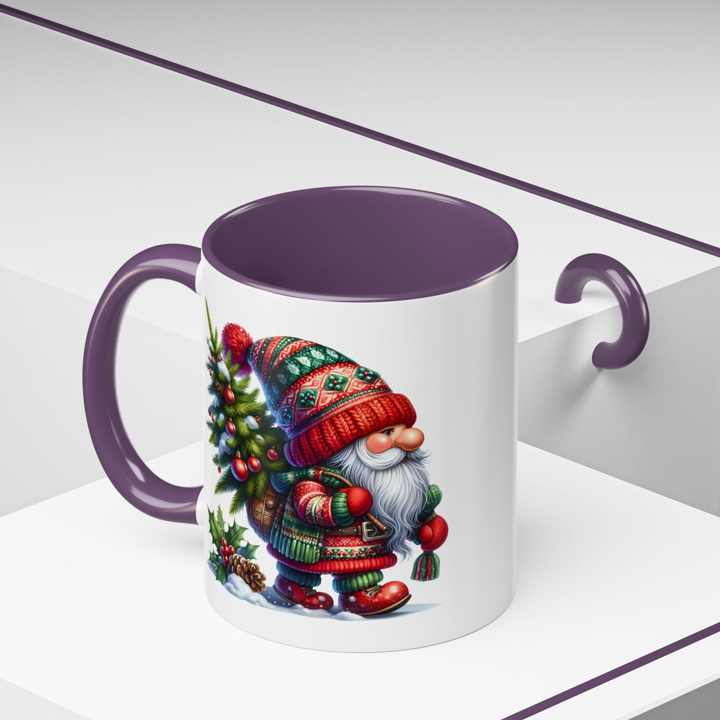 Christmas Mug - Gnome Christmas Tree and Pine Cone