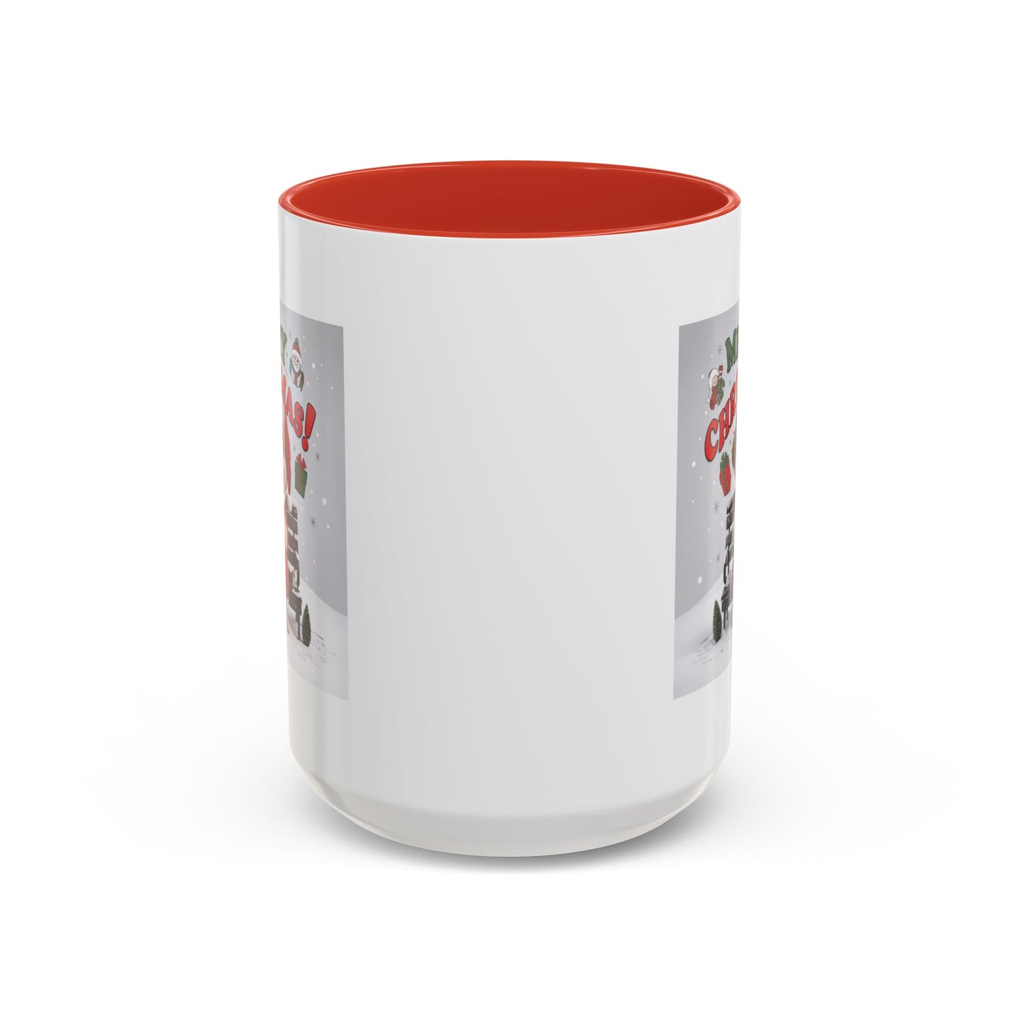 Christmas Mug - Merry Christmas Red Text Puppy Red Top