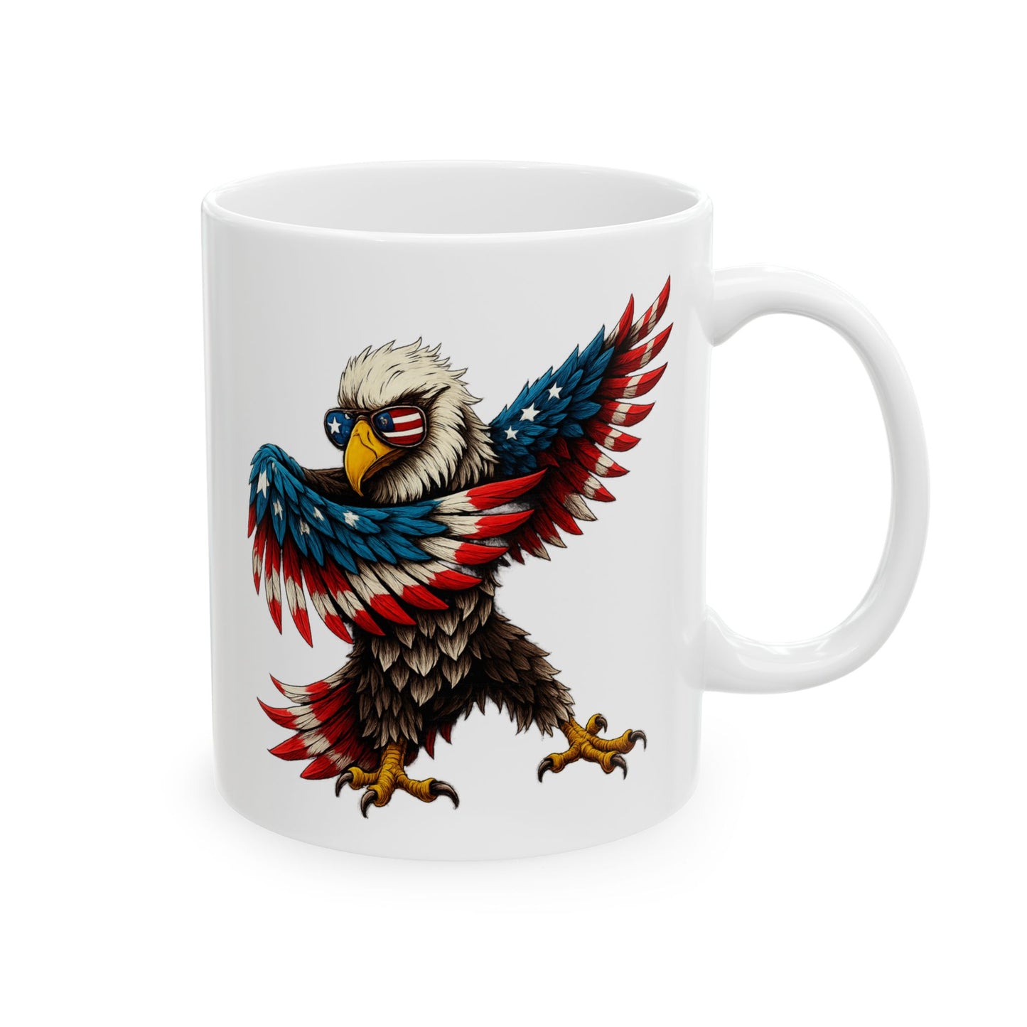 4th of July Mug - Patriotic Bald Eagle American Flag
