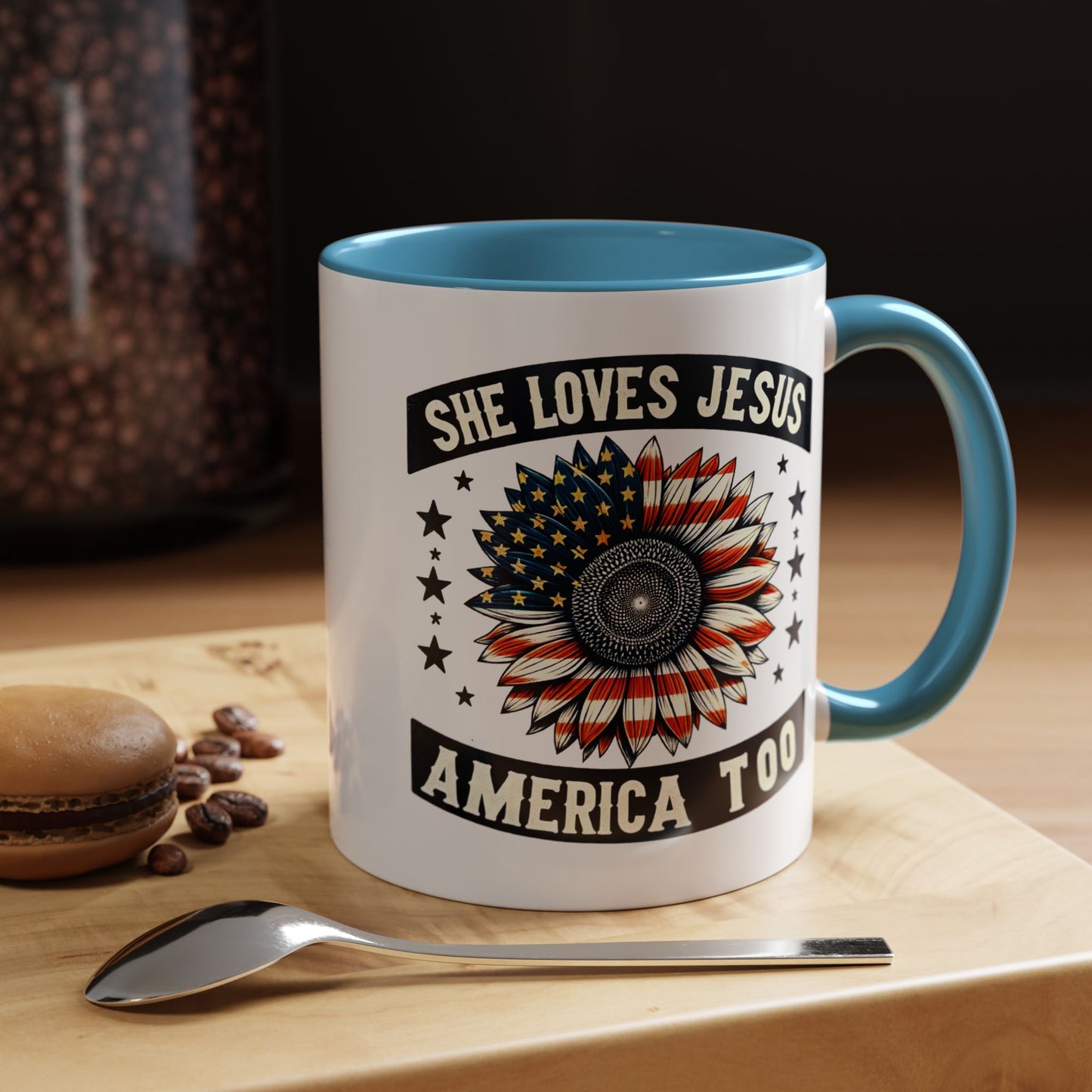 4th of July Mug - She Loves Jesus & America Too