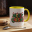 Christmas Mug - Merry Christmas Green Yellow & Red Text Hats