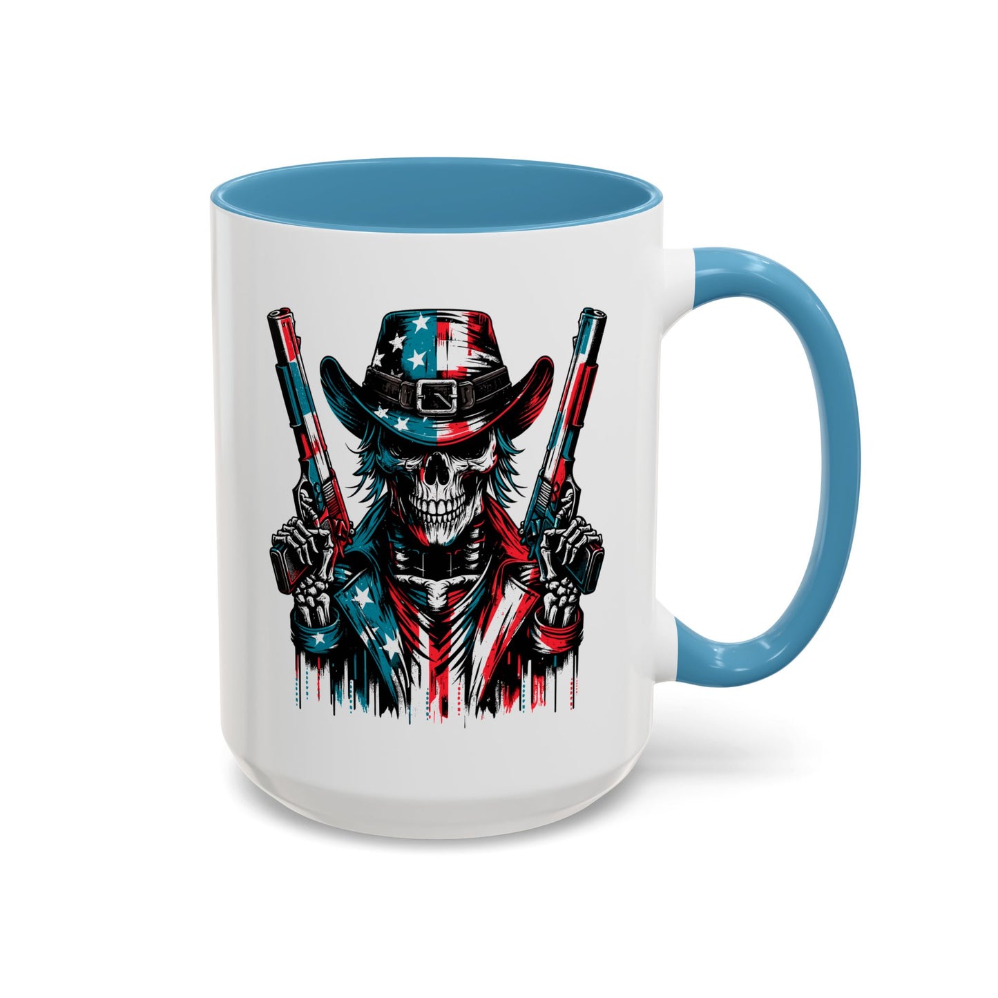 4th of July Mug - Skeleton with American Flag