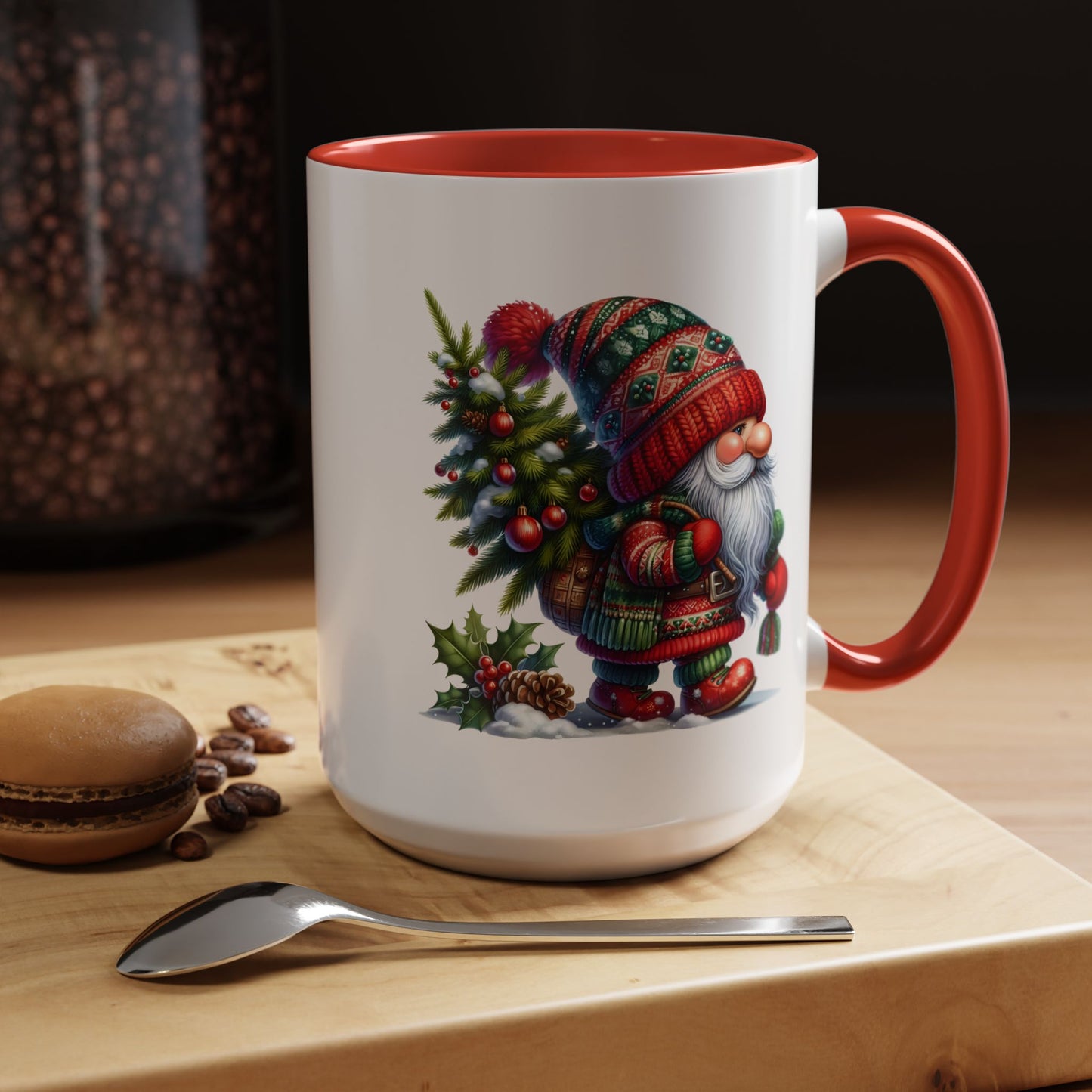Christmas Mug - Gnome Christmas Tree and Pine Cone