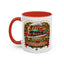 Christmas Mug - Happy Holidays White & Red Text Steam Locomotive
