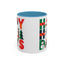 Christmas Mug - Happy Holidays Green Red & Blue Decorative Text