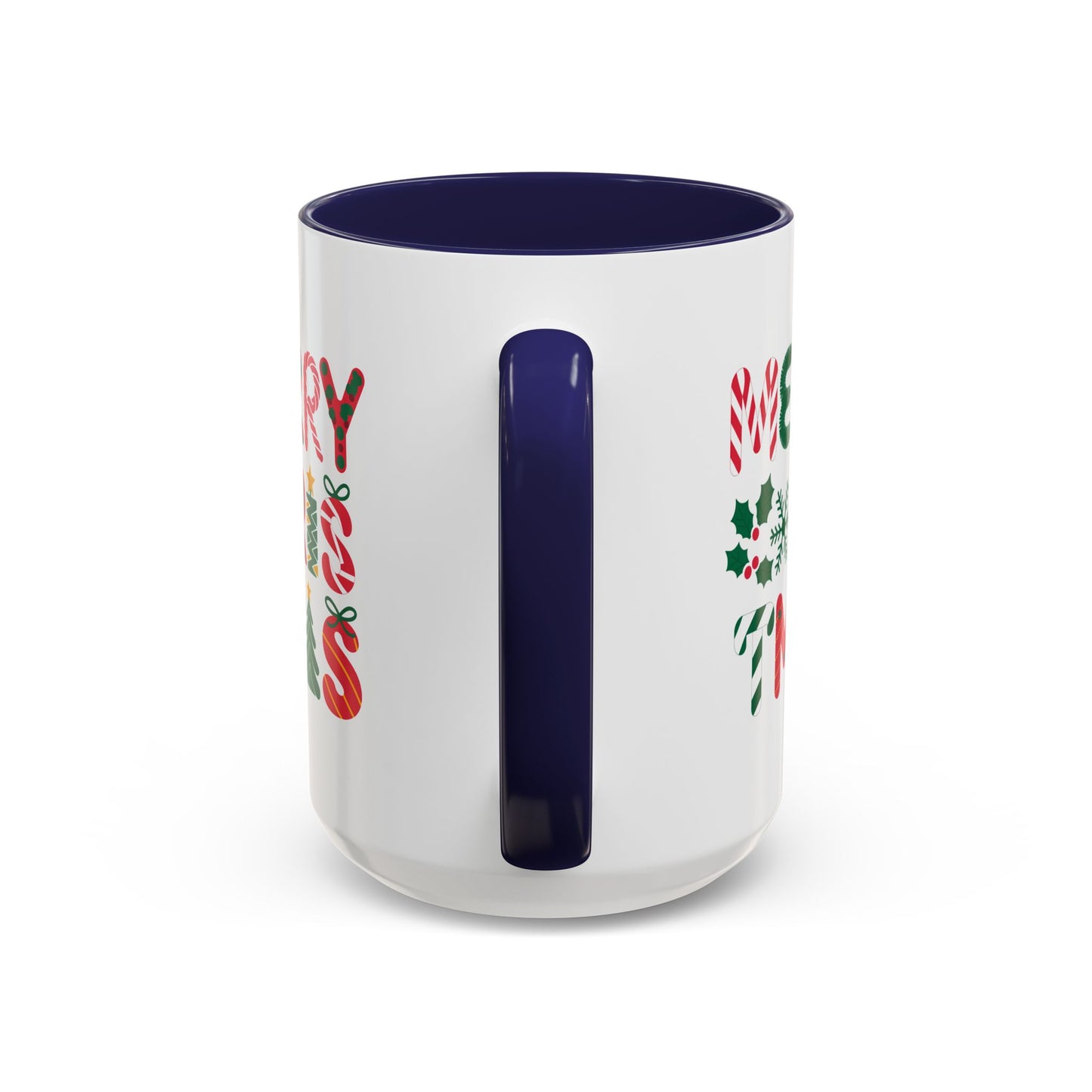 Christmas Mug - Merry Christmas Red Green & Gold Decorative Text