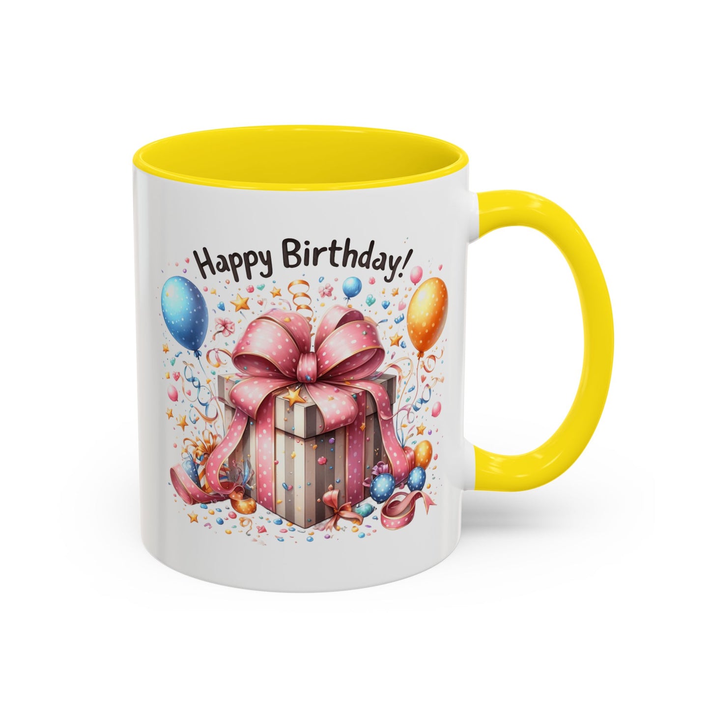 Birthday Mug - Happy Birthday Pink Ribbon Present