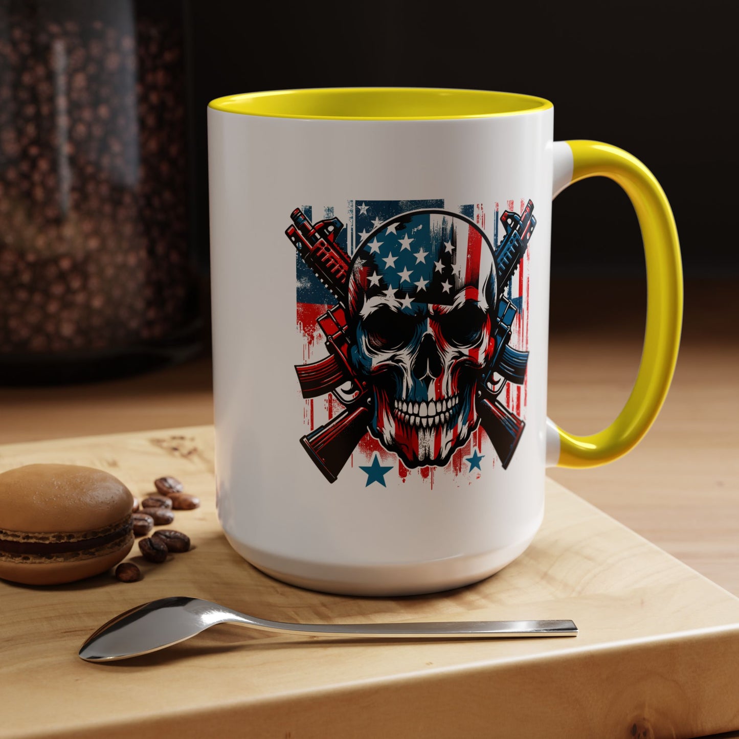 4th of July Mug - Skull With American Flag