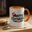 Christmas Mug - Merry Christmas Black Text Hat Candy Cane Mistletoe