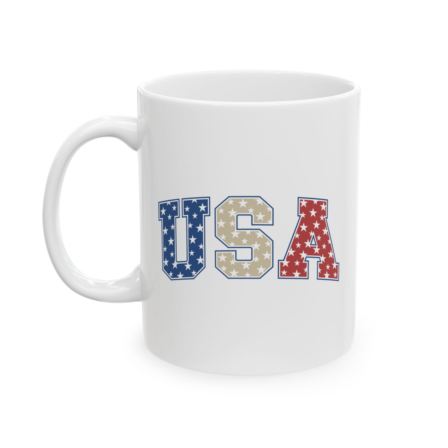 4th of July Mug - USA Red White & blue Stars