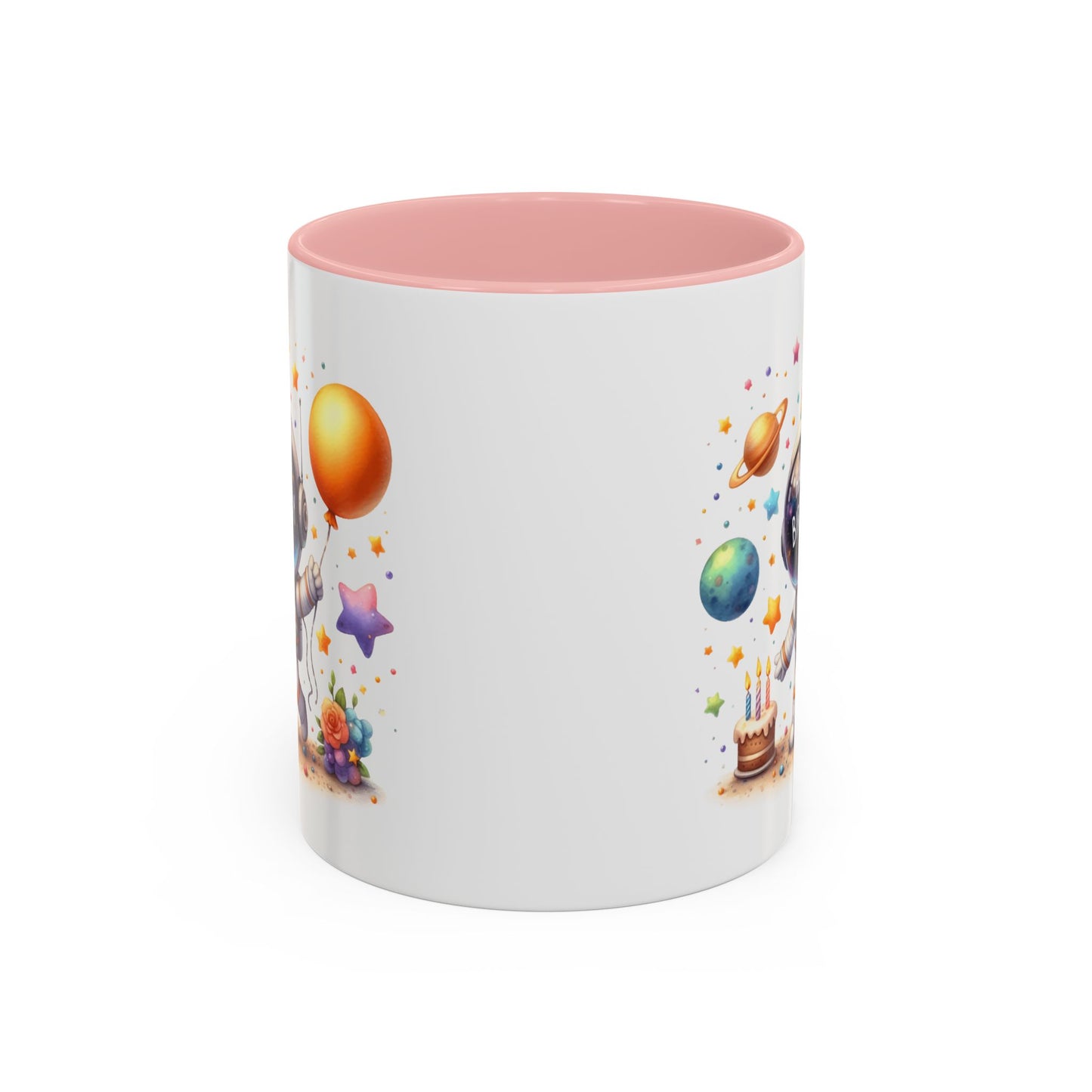 Birthday Mug - Happy Birthday Astronaut, Cake & Balloon