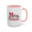 Christmas Mug - Merry Christmas Red & Green Text Bow