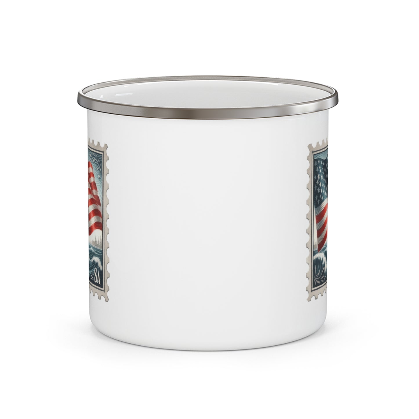4th of July Mug - American Flag Sea Stamp