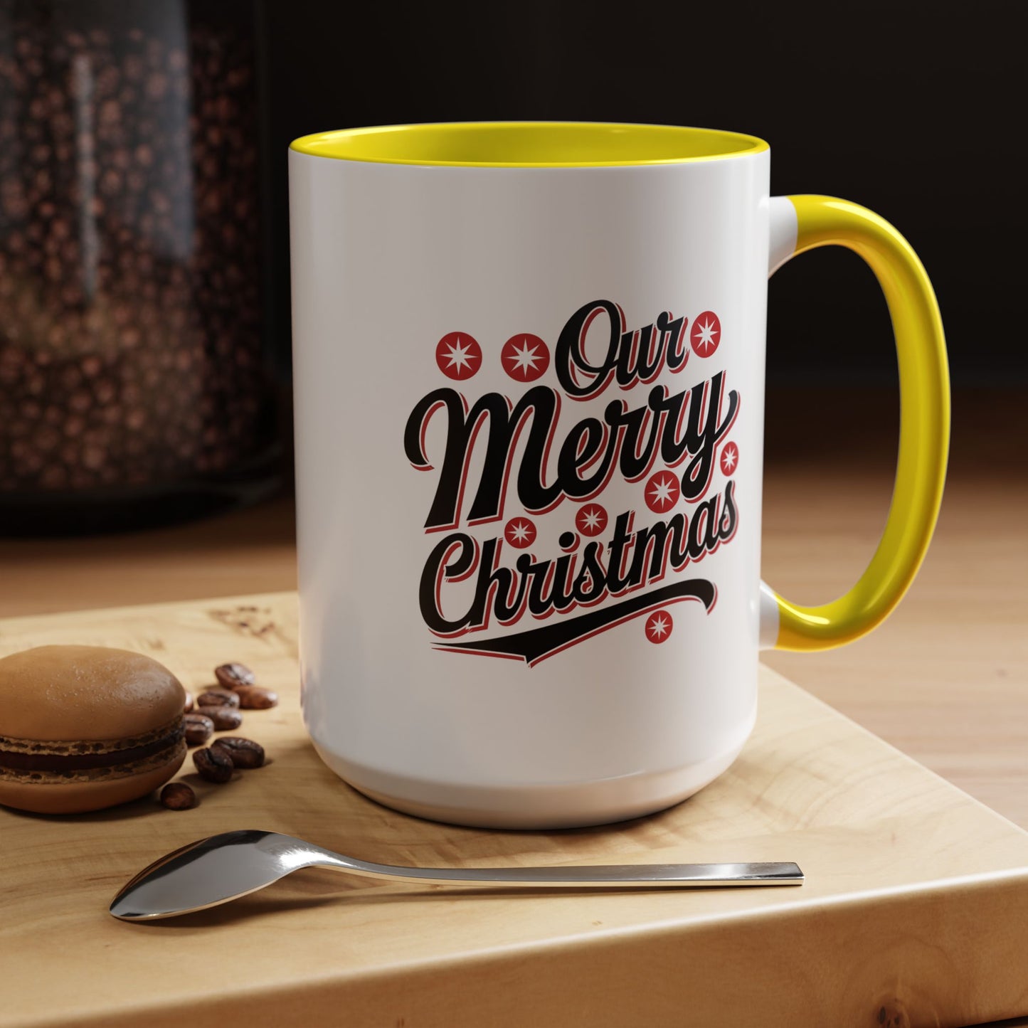 Christmas Mug - Merry Christmas Black Red & White Baseball Text
