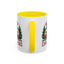Christmas Mug - Merry Christmas Maroon Text Camper Trees