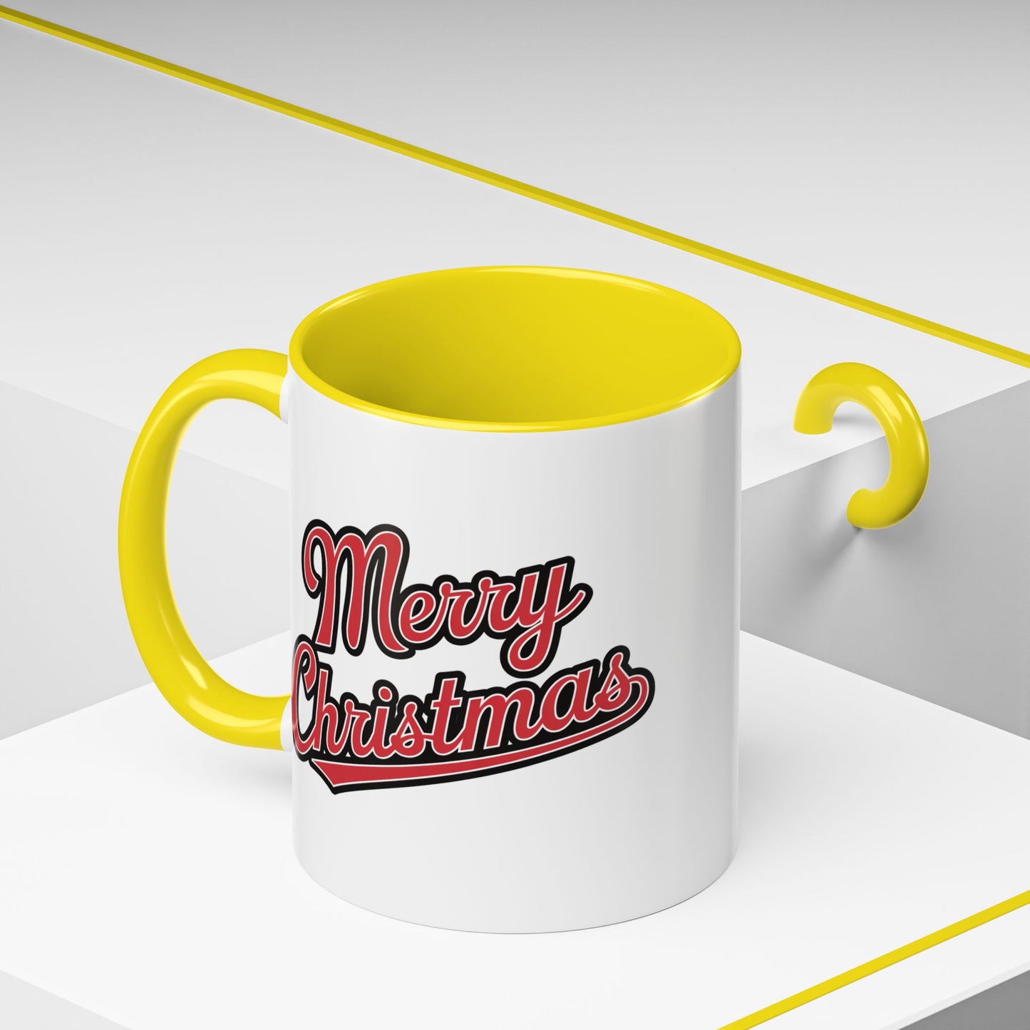 Christmas Mug - Merry Christmas Red & Black Baseball Text