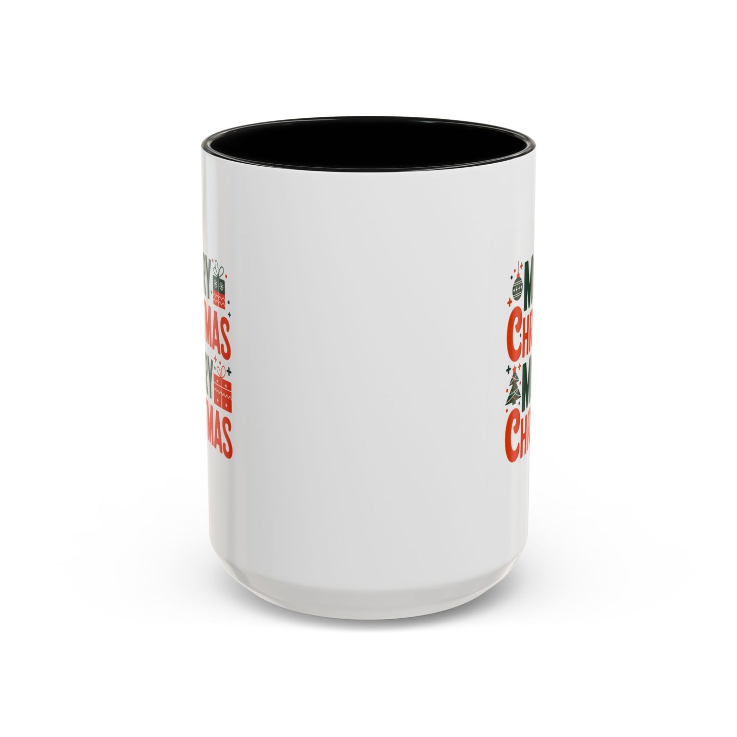 Christmas Mug - Green & Red Text Tree Presents
