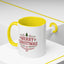 Christmas Mug - Merry Christmas Maroon Text Tree Star