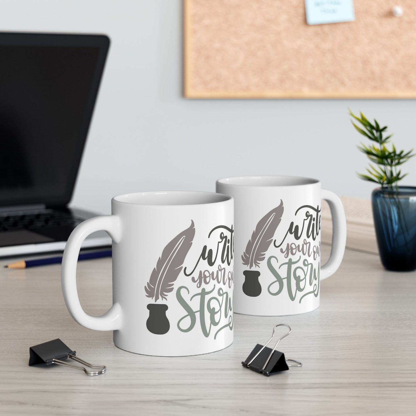 Motivation Mug - Write Your Own Story Pen and Ink