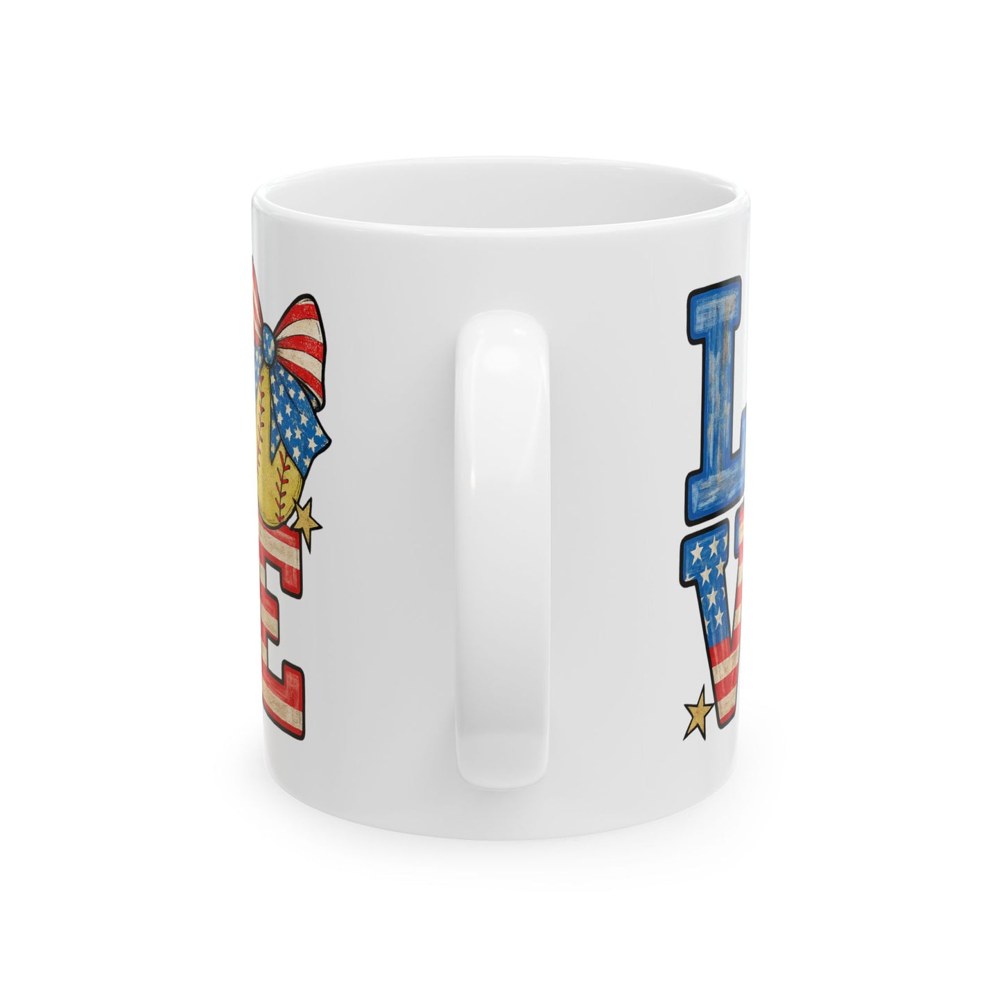 4th of July Mug - Patriotic Love Softball