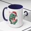 Christmas Mug - Merry Christmas Red Text Dinosaur Tree
