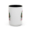 Christmas Mug - Merry Christmas Maroon Text Camper Trees
