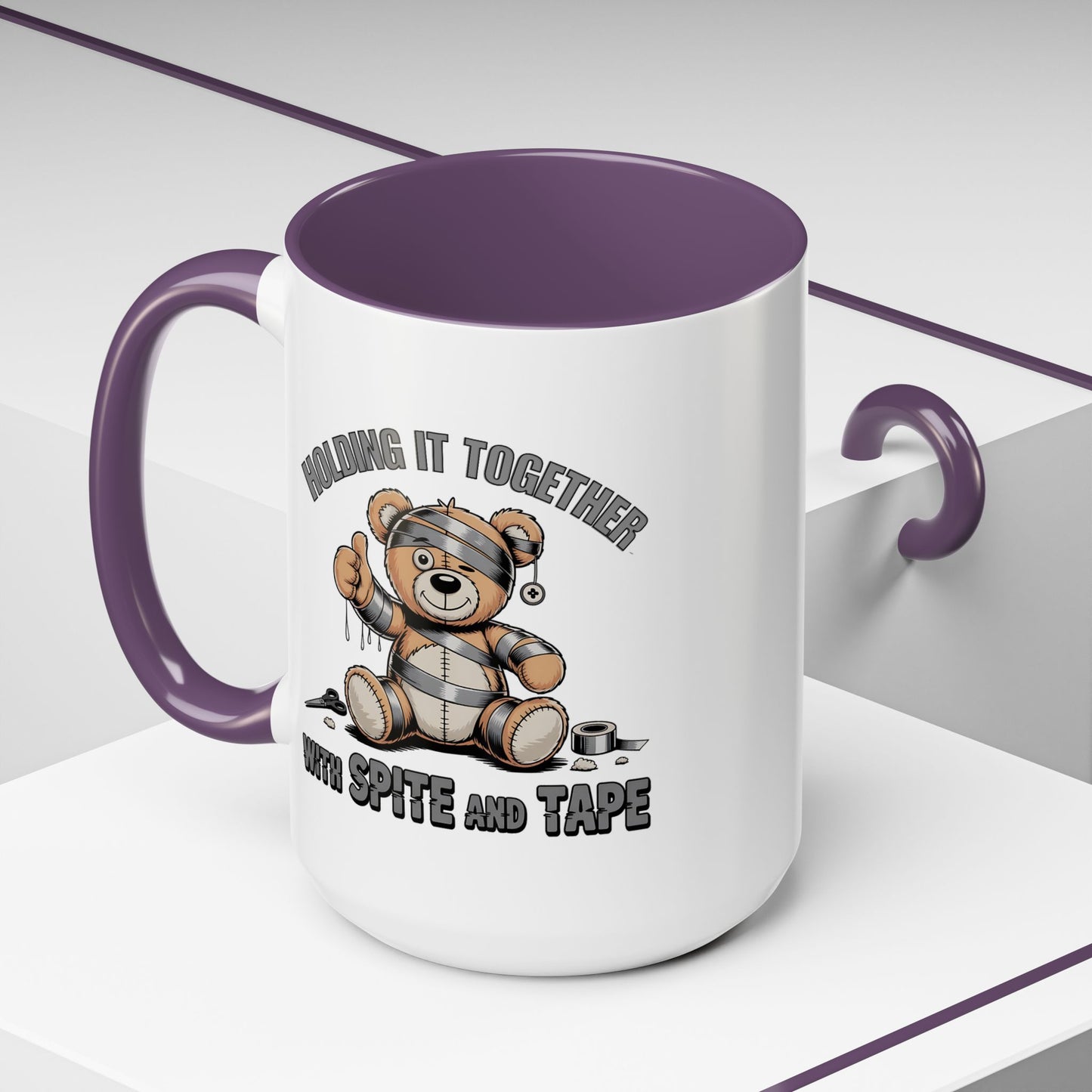 Humor Mug - Holding It Together With Spite & Tape
