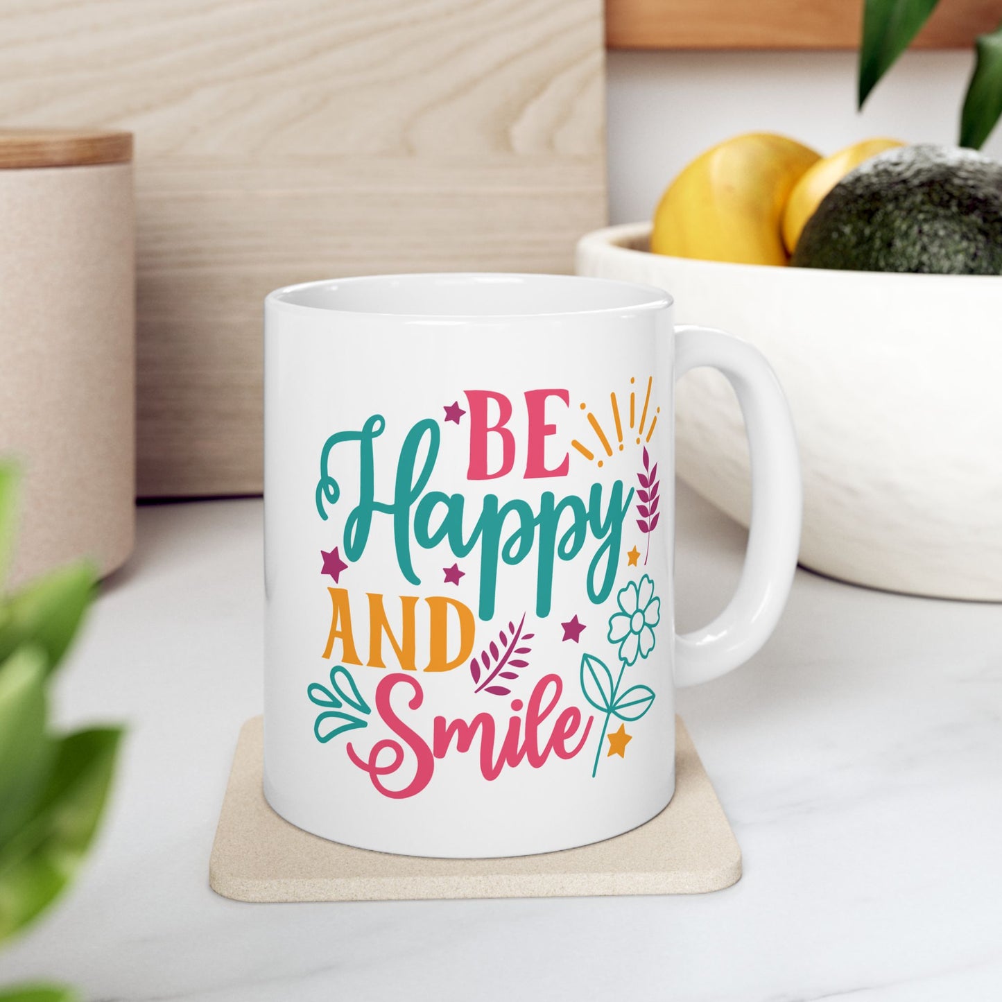 Motivation Mug - Be Happy and Smile