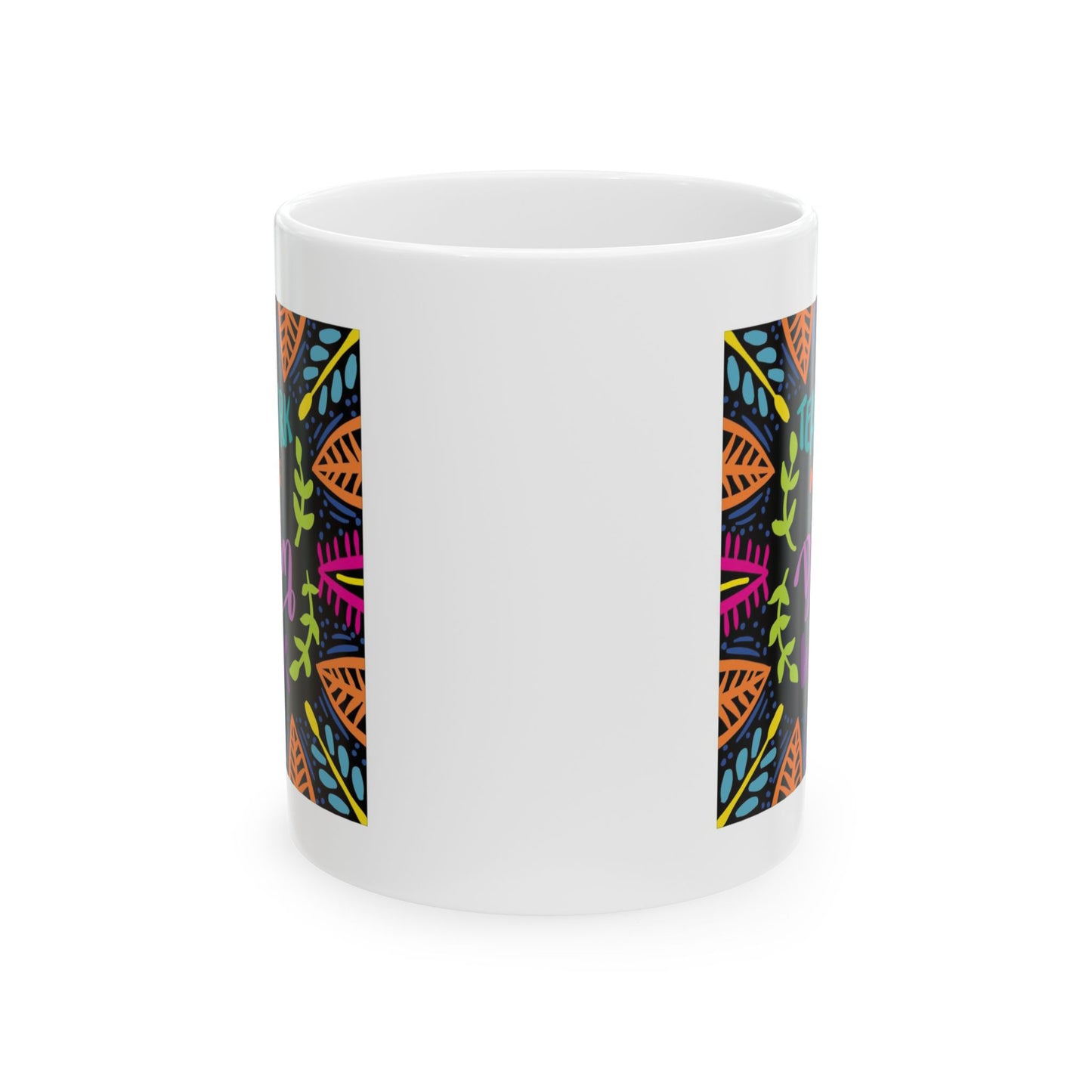 Motivation Mug - Teamwork Makes The Dream work Leaves