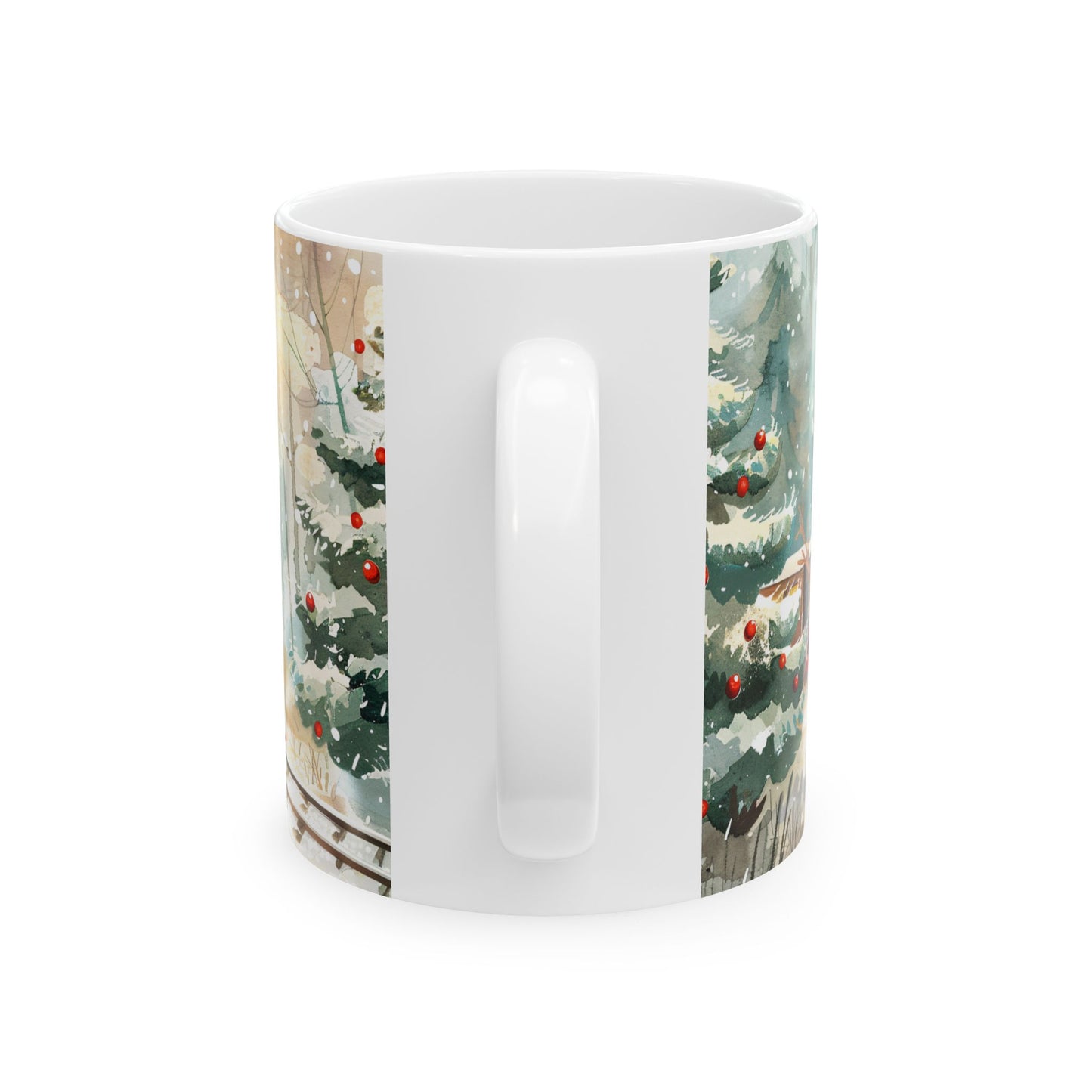 Christmas Mug - Snowman and Train Wrap 1