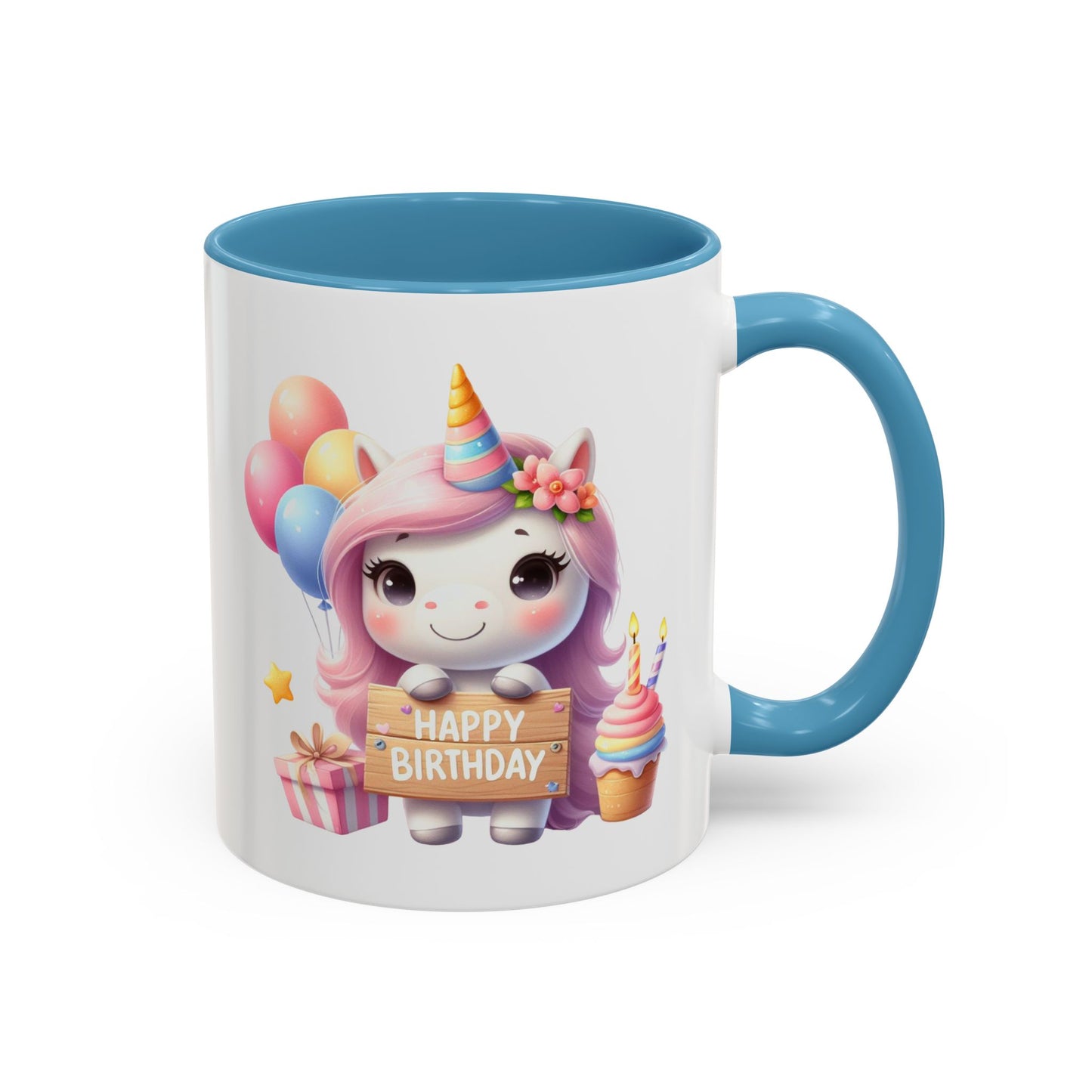 Birthday Mug - Girl Unicorn Happy Birthday Sign 2