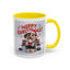 Christmas Mug - Merry Christmas Red Text Puppy Green Top