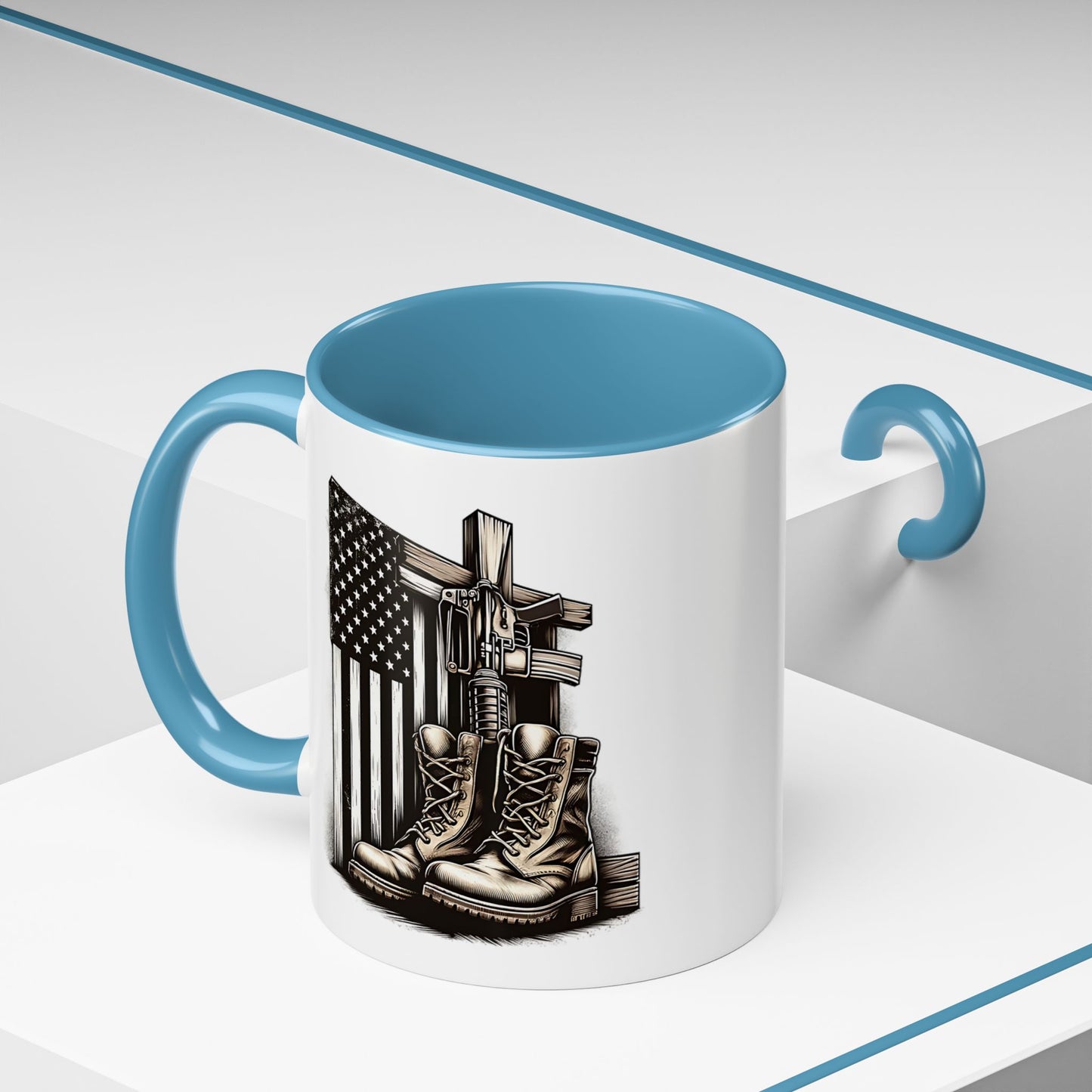4th of July Mug - Fallen Soldier Boots Flag