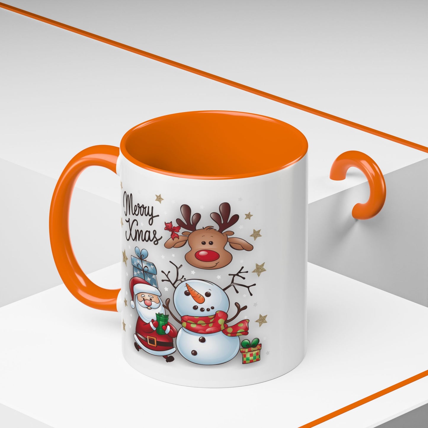 Christmas Mug - Merry Xmas Santa Snowman Reindeer